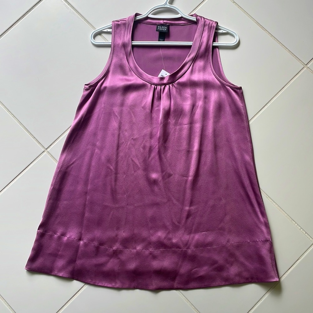 NWT EILEEN FISHER SILK UNECK TUNIC TANK